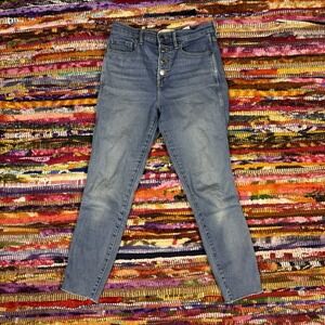 Everlane Jeans Womens 26 The Vintage Skinny Ankle Blue Denim Button Fly 26x25